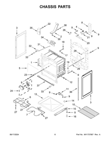 Chassis Parts Diagram and Parts List for AER6603SFW6  Amana Range