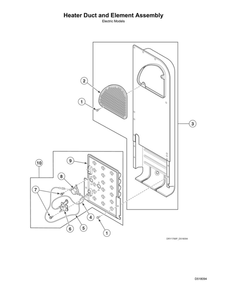 Heater Duct/Element Assembly  Electric Diagram and Parts List for ADE6HRYS177TW01  Speed Queen Dryer