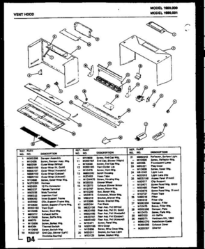 06 - Vent Hood Diagram and Parts List for 1990001  Litton Microwave Oven Combo