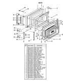 DOOR ASSEMBLY Diagram and Parts List for M210  Hardwick Microwave