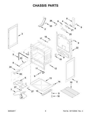 05 - Chassis Parts Diagram and Parts List for AER6303MFB1  Amana Range