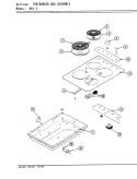 TOP ASSEMBLY Diagram and Parts List for 86LN-1  Magic Chef Cooktop