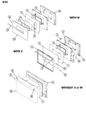DOOR Diagram and Parts List for S61HA-3KLX  Magic Chef Range
