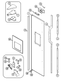 Part Location Diagram of 61001490 Whirlpool PANEL, FRZ. DOOR WHT NLA