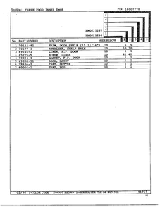 Fresh Food Inner Door Page 2 Diagram and Parts List for HMG621267  Admiral Refrigerator