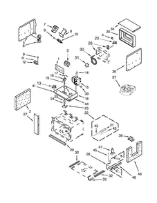Cabinet And Stirrer Parts Diagram and Parts List for JMC2430WP02  Jenn-Air Microwave