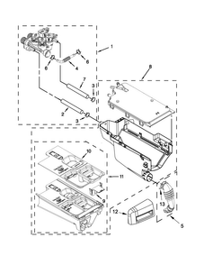 Dispenser Parts Diagram and Parts List for MHW6000AW0  Maytag Washer