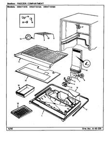 Freezer Compartment Diagram and Parts List for HRNT1515A BF11E Maytag Refrigerator