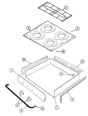 TOP & BURNER BOX Diagram and Parts List for 85RS-4K  Magic Chef Cooktop