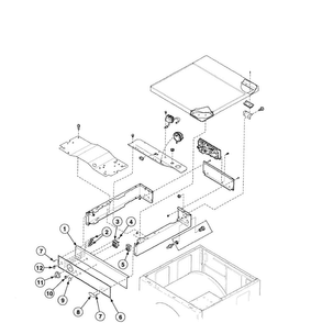Control Panel Diagram and Parts List for FTUA1AWN1102  Speed Queen Washer
