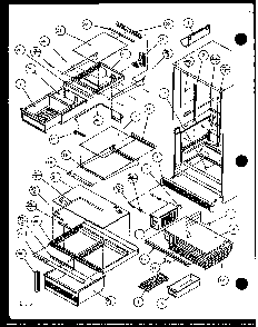 Cabinet Interior Diagram and Parts List for 86065E-P1125514WE  Amana Refrigerator