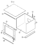 BODY Diagram and Parts List for W2451B  Jenn-Air Wall Oven