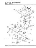 MAIN TOP & BURNER ASSEMBLY Diagram and Parts List for BT22PK-4T  Magic Chef Range
