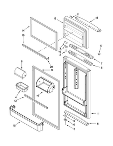 Door Parts Diagram and Parts List for M8RXCGFXB00  Maytag Refrigerator