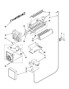 Icemaker Parts Diagram and Parts List for JCD2595WES01  Jenn-Air Refrigerator