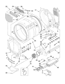 Bulkhead Parts Diagram and Parts List for MEDZ600WR0  Maytag Dryer