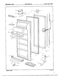 Fresh Food Door Diagram and Parts List for 22894-OA  Admiral Refrigerator