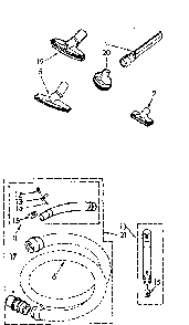 Attachment Parts Diagram and Parts List for 11620600  Kenmore Canister Vacuum