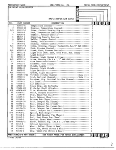 Fresh Food Compartment Page 2 Diagram and Parts List for 21394-A  Admiral Refrigerator