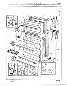 Doors Diagram and Parts List for 21974A  Admiral Refrigerator