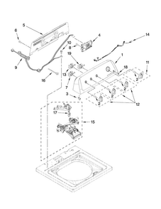 Controls And Water Inlet Parts Diagram and Parts List for NTW4750YQ1  Amana Washer