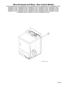 Wire Harnesses And Wires  Rear Control Diagram and Parts List for ADE6HRYS177TW01  Speed Queen Dryer