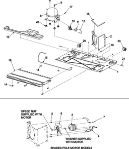 Compressor Diagram and Parts List for ARB2217CW1  Amana Refrigerator
