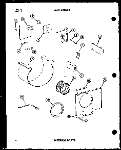 Interior Parts Diagram and Parts List for ES624-3R P67119-1R Amana Air Conditioner