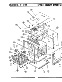 BODY Diagram and Parts List for EPF7-31819AE  Hardwick Wall Oven