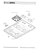 TOP ASSEMBLY Diagram and Parts List for F-414  Hardwick Cooktop