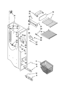 Freezer Liner Parts Diagram and Parts List for MSD2559XEB00  Maytag Refrigerator