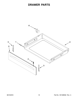 Drawer Parts Diagram and Parts List for ACR4303MFB3  Maytag Range
