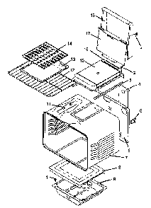 Oven Assembly Diagram and Parts List for AGS761W-P1142635NW  Amana Range