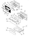 DOOR Diagram and Parts List for 35HA-26X-ON  Magic Chef Range