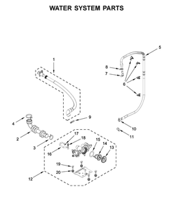 Water System Parts Diagram and Parts List for MHW8630HC0  Maytag Washer