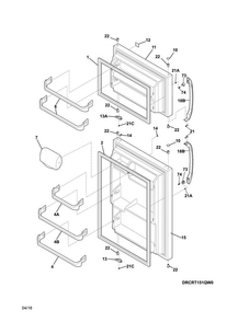Doors Diagram and Parts List for CRT151RW0  Crosley Refrigerator