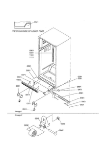 Ladders/lower Cabinet/rollers Diagram and Parts List for TX21VW-P1301804WW  Amana Refrigerator