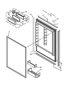 Refrigerator Door Parts Diagram and Parts List for JB36NXFXLW04  Jenn-Air Refrigerator