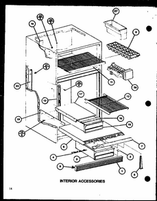 Interior Accessories (tr16j/p7739002w) Diagram and Parts List for TM20J-P7739008W  Amana Refrigerator