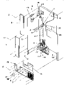 Cabinet Back Diagram and Parts List for TW18S2W-P1194401W  Amana Refrigerator