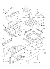 Evaporator, Ice Cutter Grid And Water Parts Diagram and Parts List for JIM158XBCX2  Jenn-Air Ice Maker