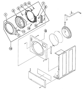 Door Assy Diagram and Parts List for SWFX71QN3050  Speed Queen Washer