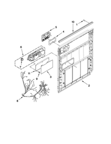 Inner Door Parts Diagram and Parts List for ADB1600AWQ2  Amana Dishwasher