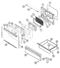 DOOR / DRAWER Diagram and Parts List for 3962VVA  Magic Chef Microwave Oven Combo