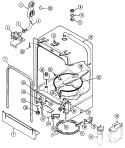 TUB Diagram and Parts List for CDU2J  Crosley Dishwasher