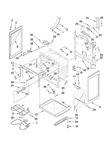 Chassis Parts Diagram and Parts List for AER5830VAS0  Amana Range