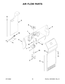 Air Flow Parts Diagram and Parts List for ASI2175GRW08  Amana Refrigerator