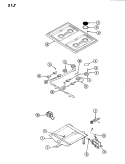 TOP ASSY. / CONTROL SYSTEM Diagram and Parts List for 31JA-3KLX-ON  Magic Chef Range