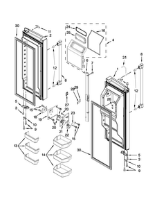 Refrigerator Door Parts Diagram and Parts List for MFT2574DEM01  Maytag Refrigerator