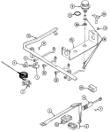 GAS CONTROLS Diagram and Parts List for 3167XTA-X  Magic Chef Range